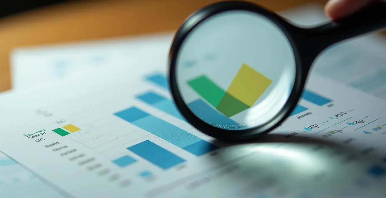 Analyse détaillée d'une facture d'énergie avec loupe sur les composantes tarifaires