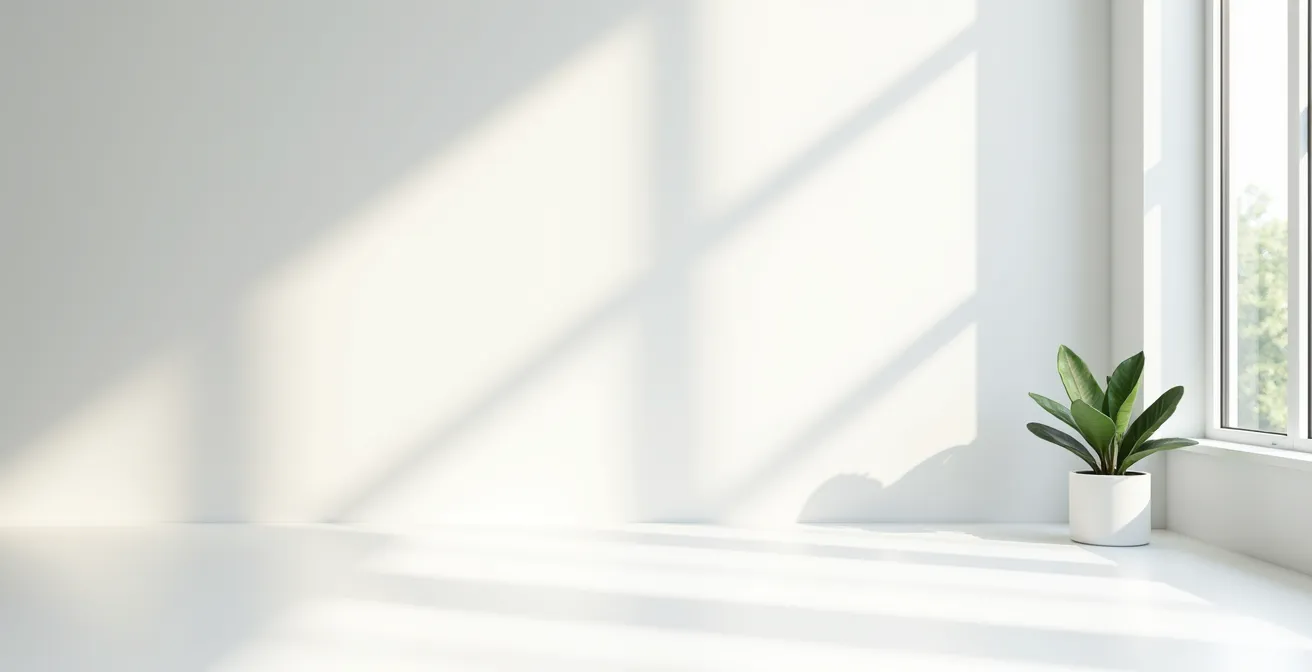 Environnement de bureau épuré avec contrat énergétique symbolisé