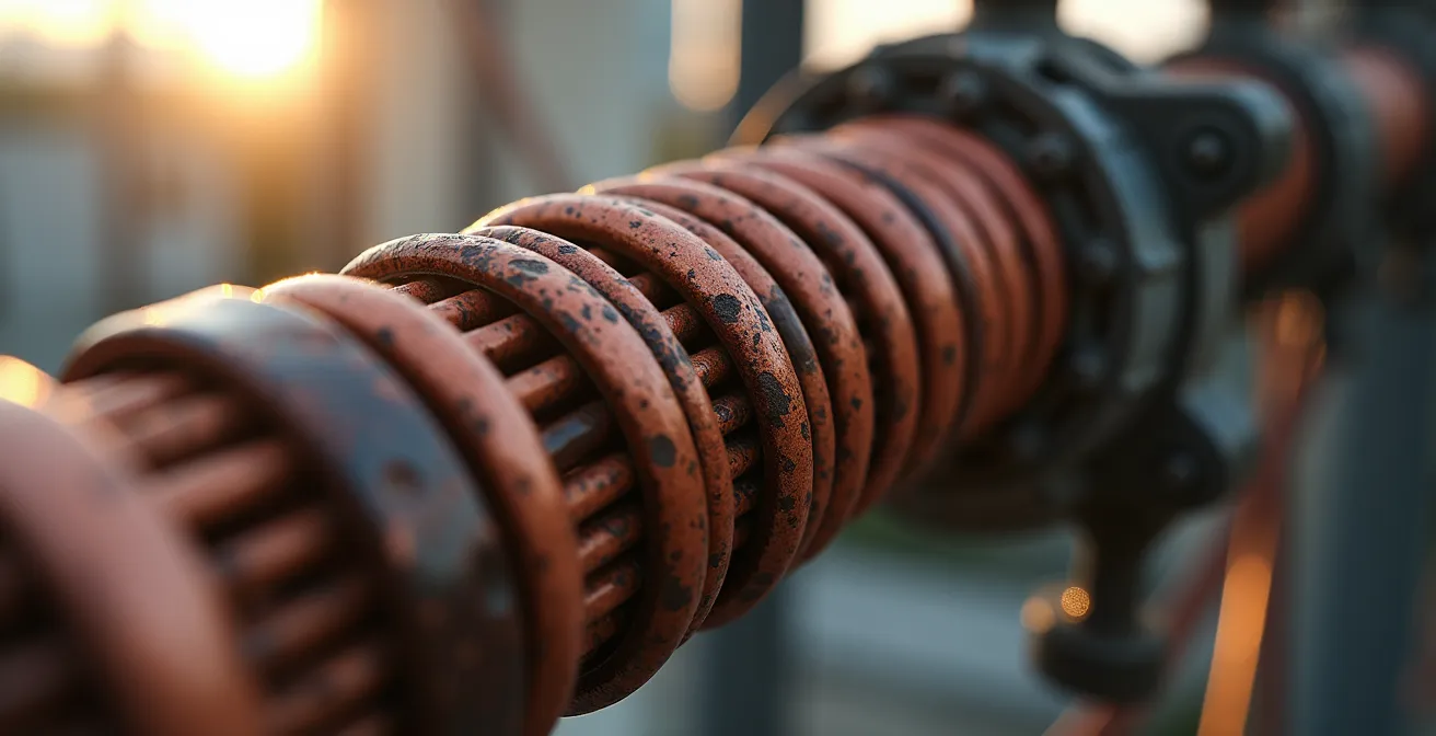 Détail macro de câbles haute tension et isolateurs électriques avec effet de profondeur